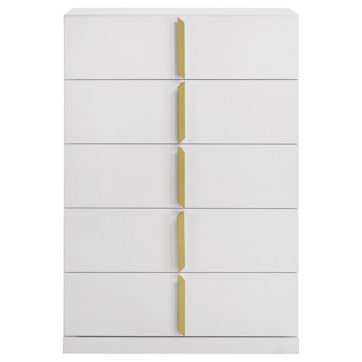 Ines 5-drawer Bedroom Chest White High Gloss