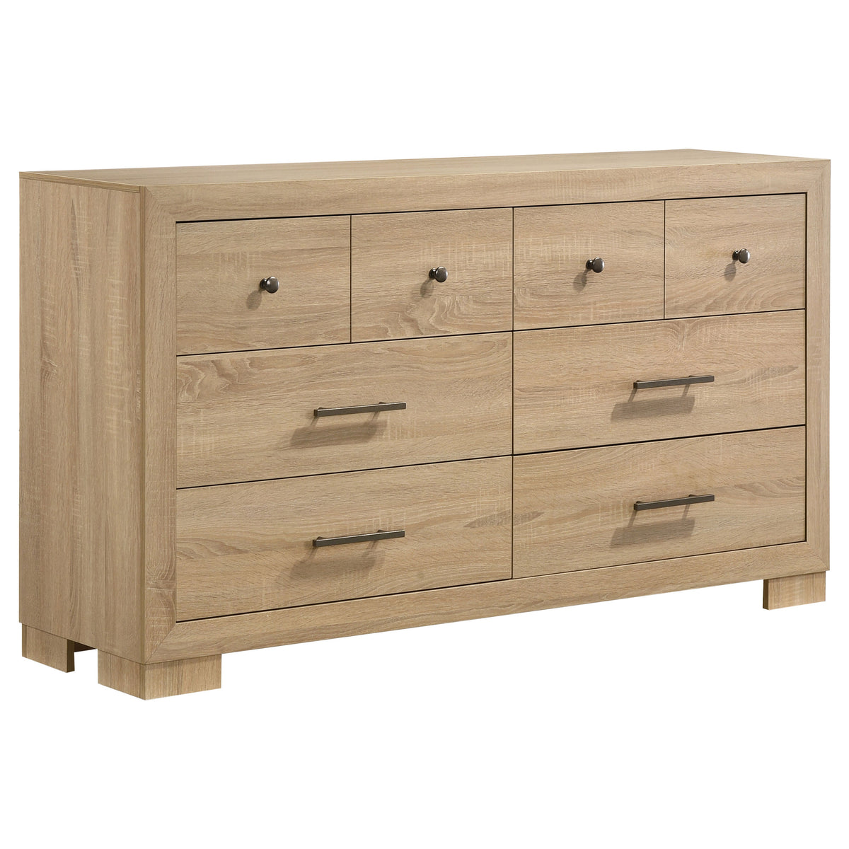 Arielle 4-piece Queen Bedroom Set with Bookcase Storage Bed Light Oak