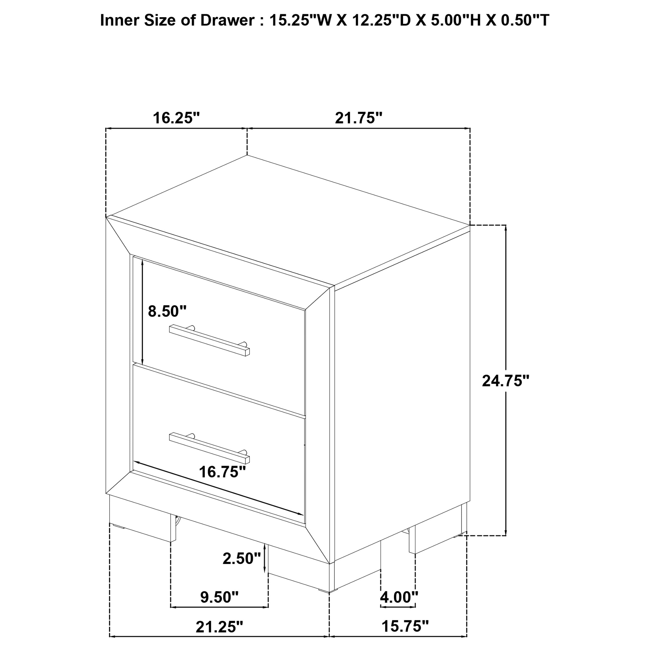 Arielle Nightstand with Casters