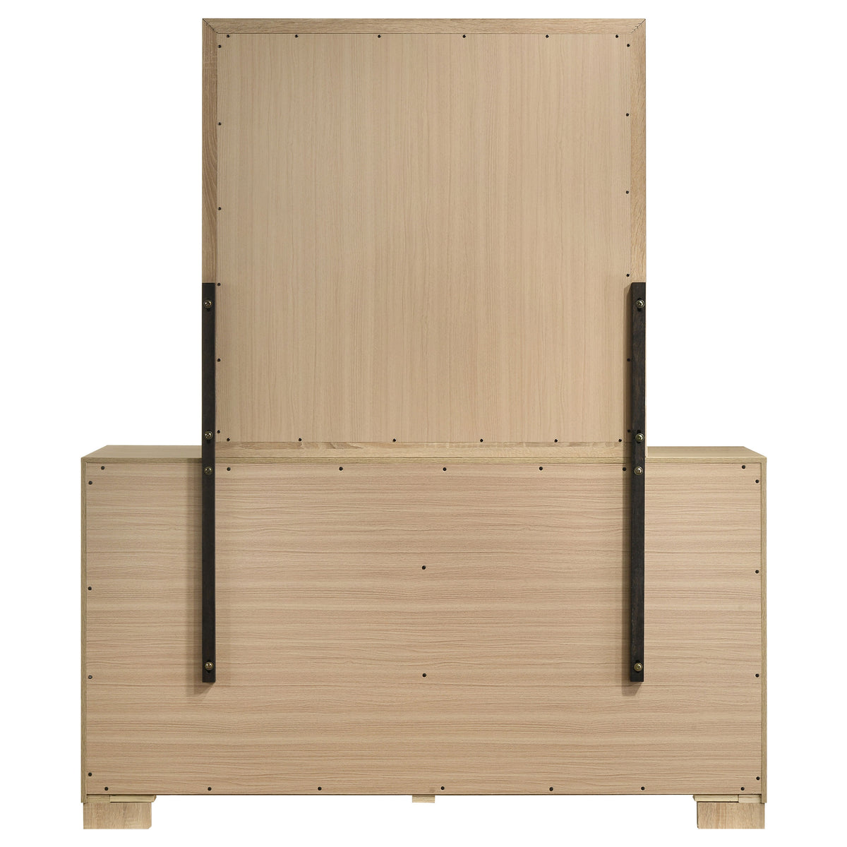 Arielle 6-drawer Dresser with Mirror Light Oak