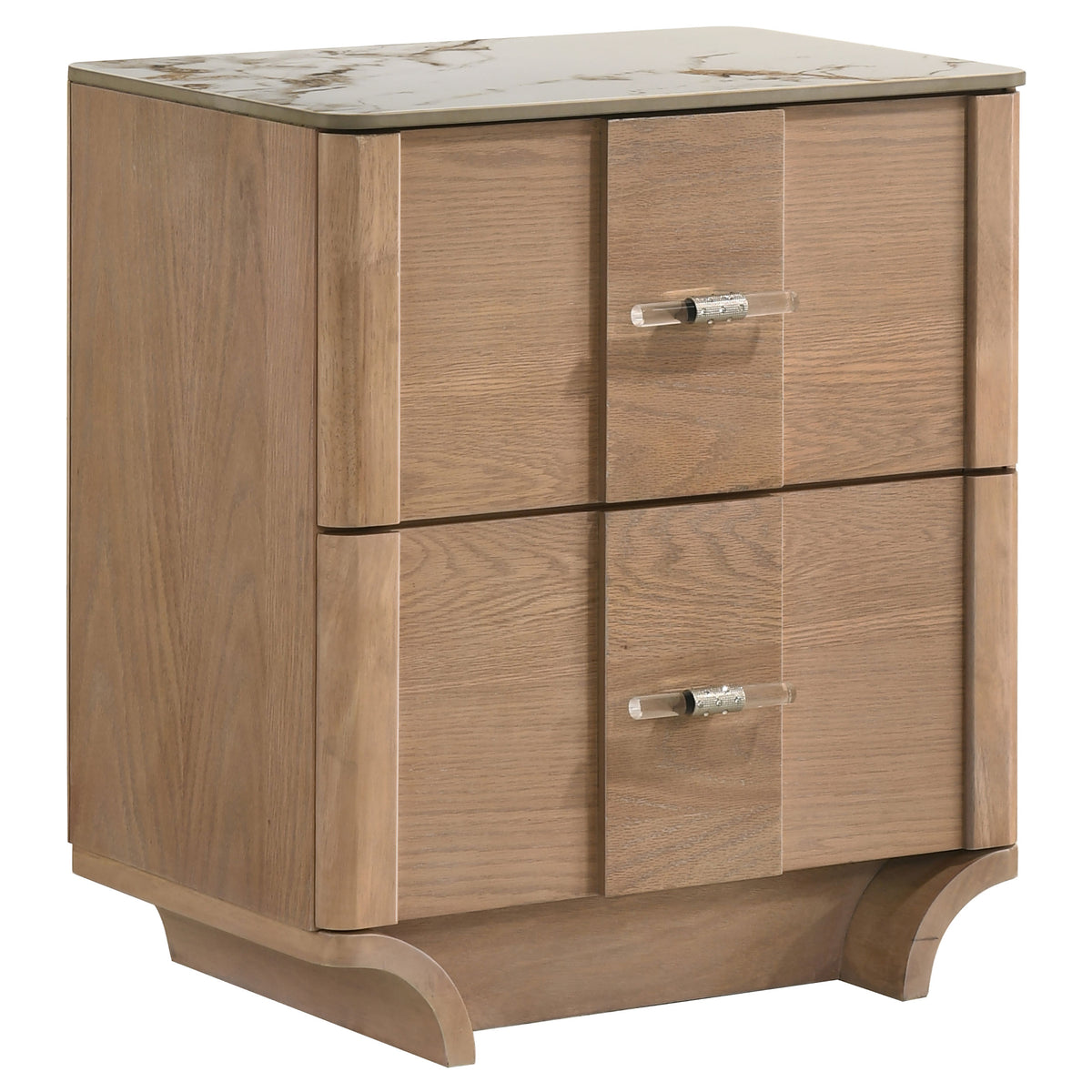 Leanne 5-piece Eastern King Bedroom Set with LED Panel Bed Light Oak