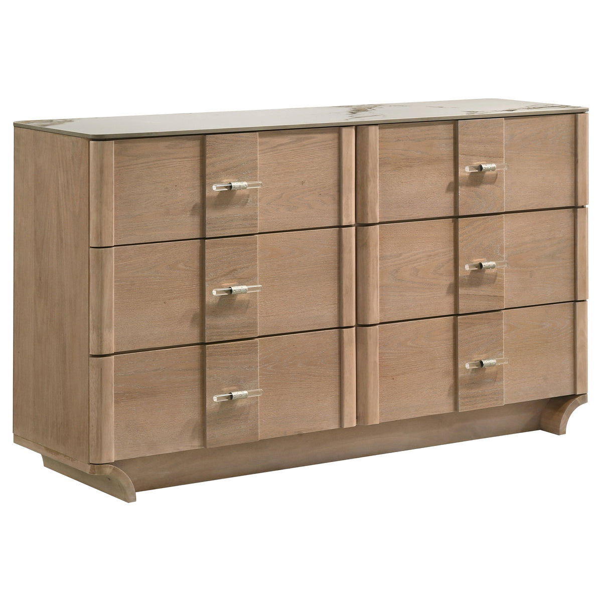 Leanne 4-piece Queen Bedroom Set with LED Panel Bed Light Oak