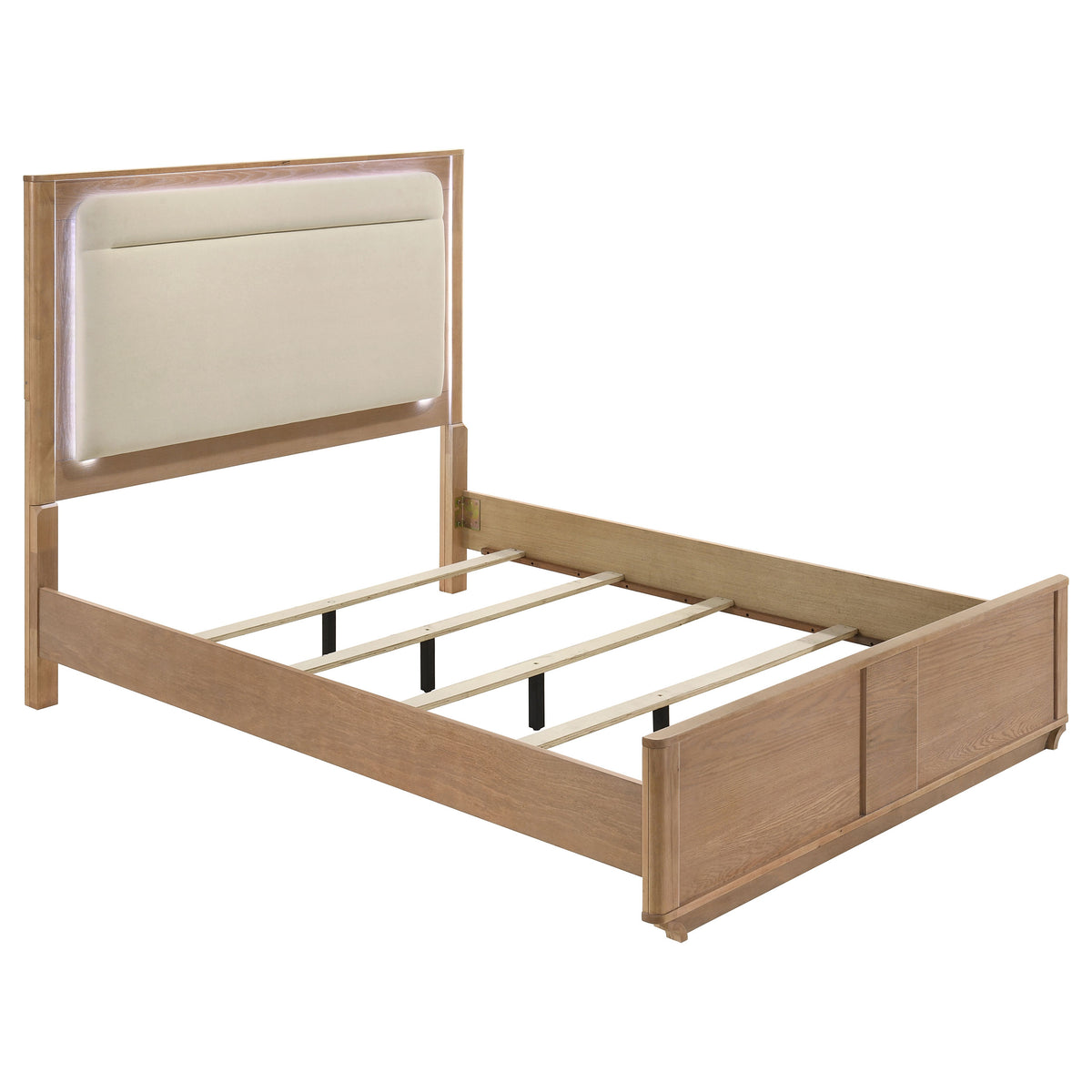 Leanne 5-piece Queen Bedroom Set with LED Panel Bed Light Oak