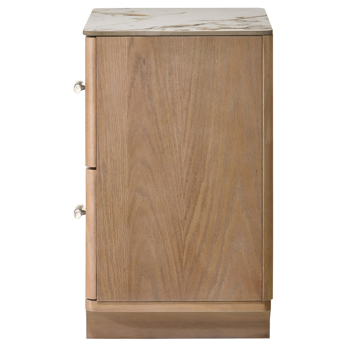 Leanne 2-drawer Nightstand with Sintered Stone Top Light Oak
