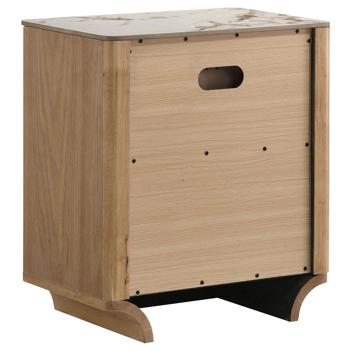 Leanne 2-drawer Nightstand with Sintered Stone Top Light Oak