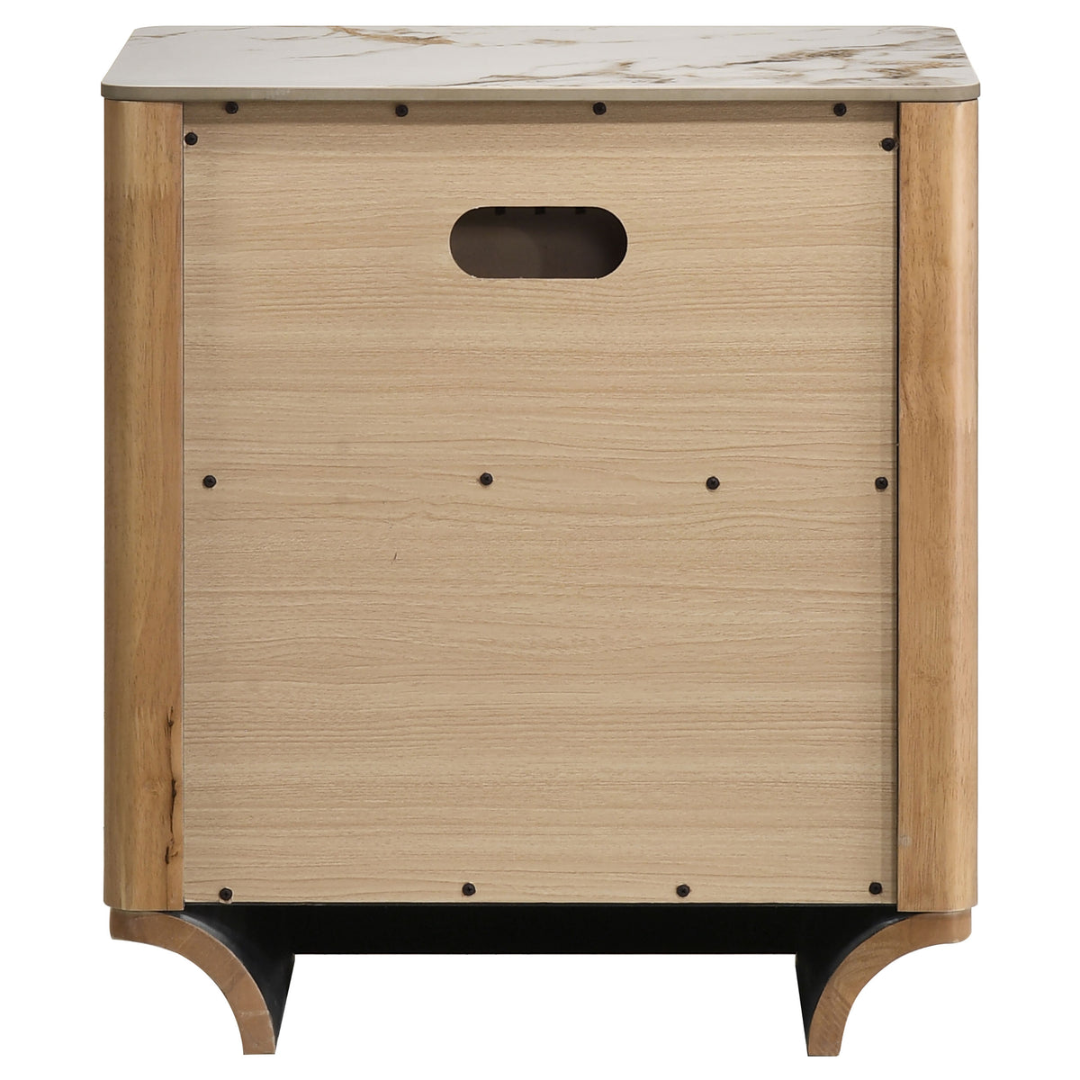 Leanne 2-drawer Nightstand with Sintered Stone Top Light Oak