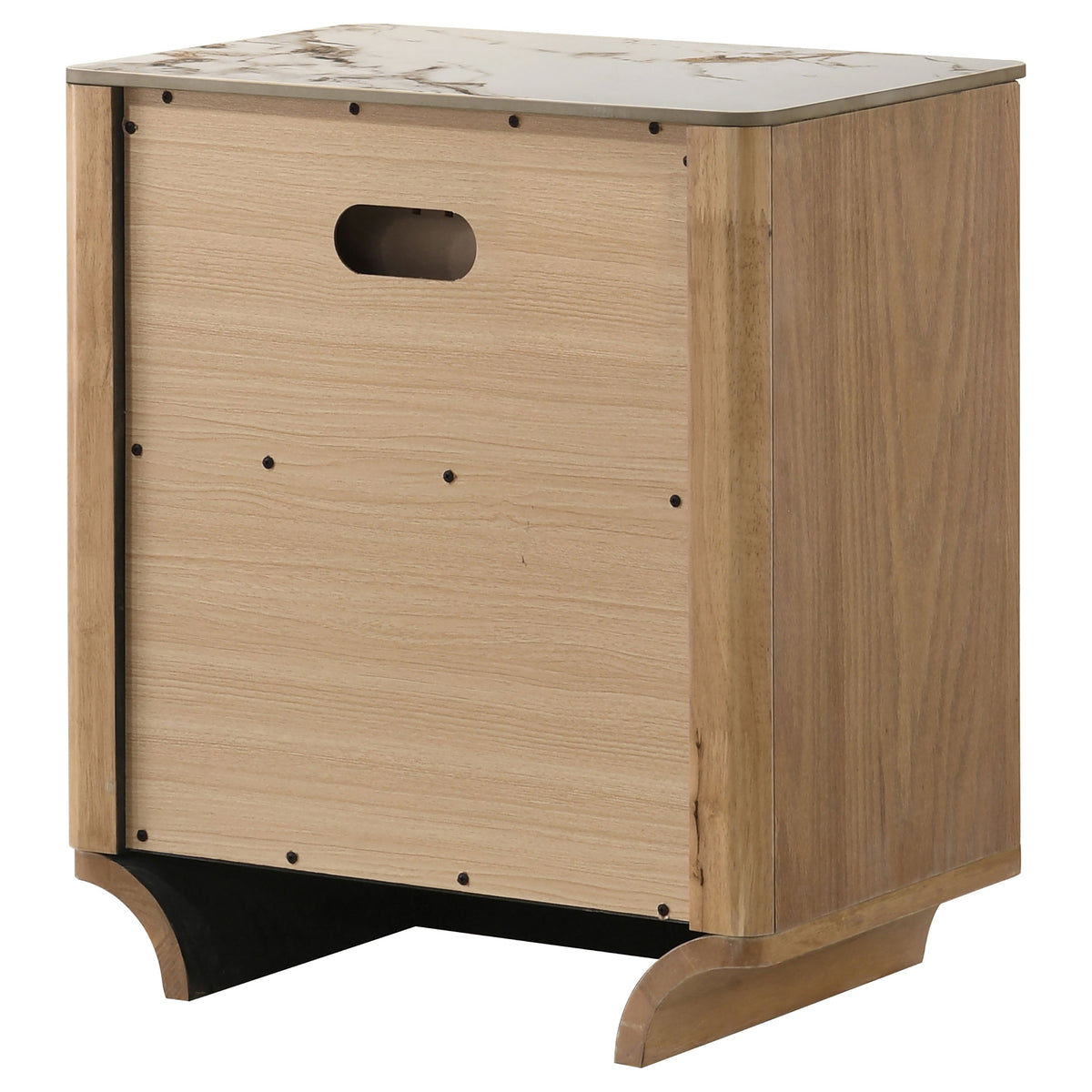Leanne 2-drawer Nightstand with Sintered Stone Top Light Oak