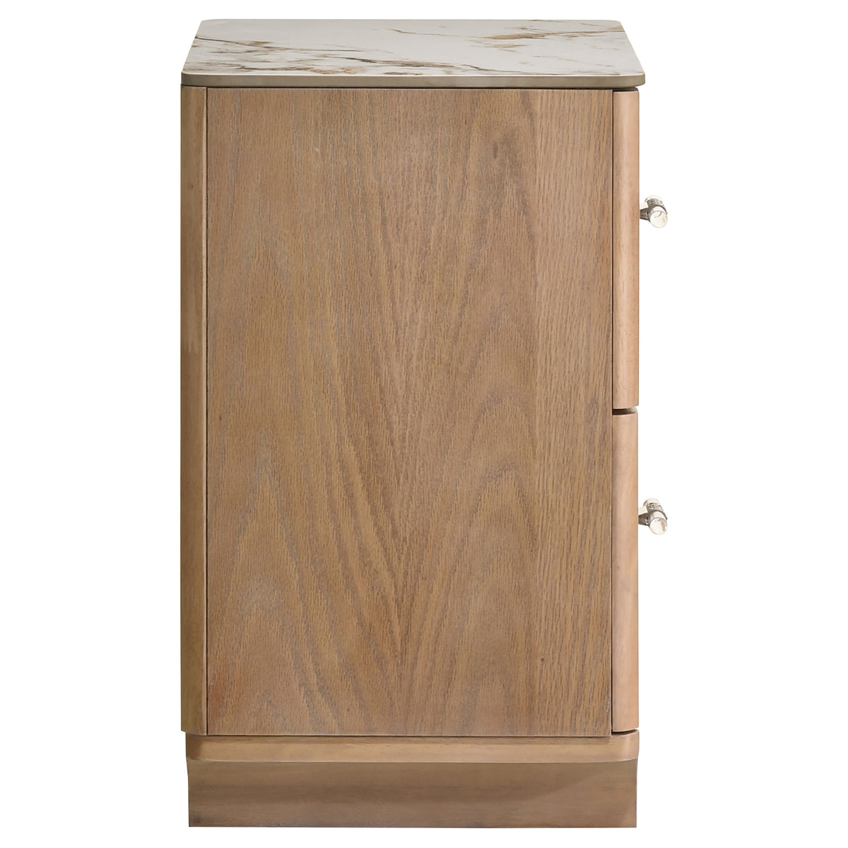 Leanne 2-drawer Nightstand with Sintered Stone Top Light Oak