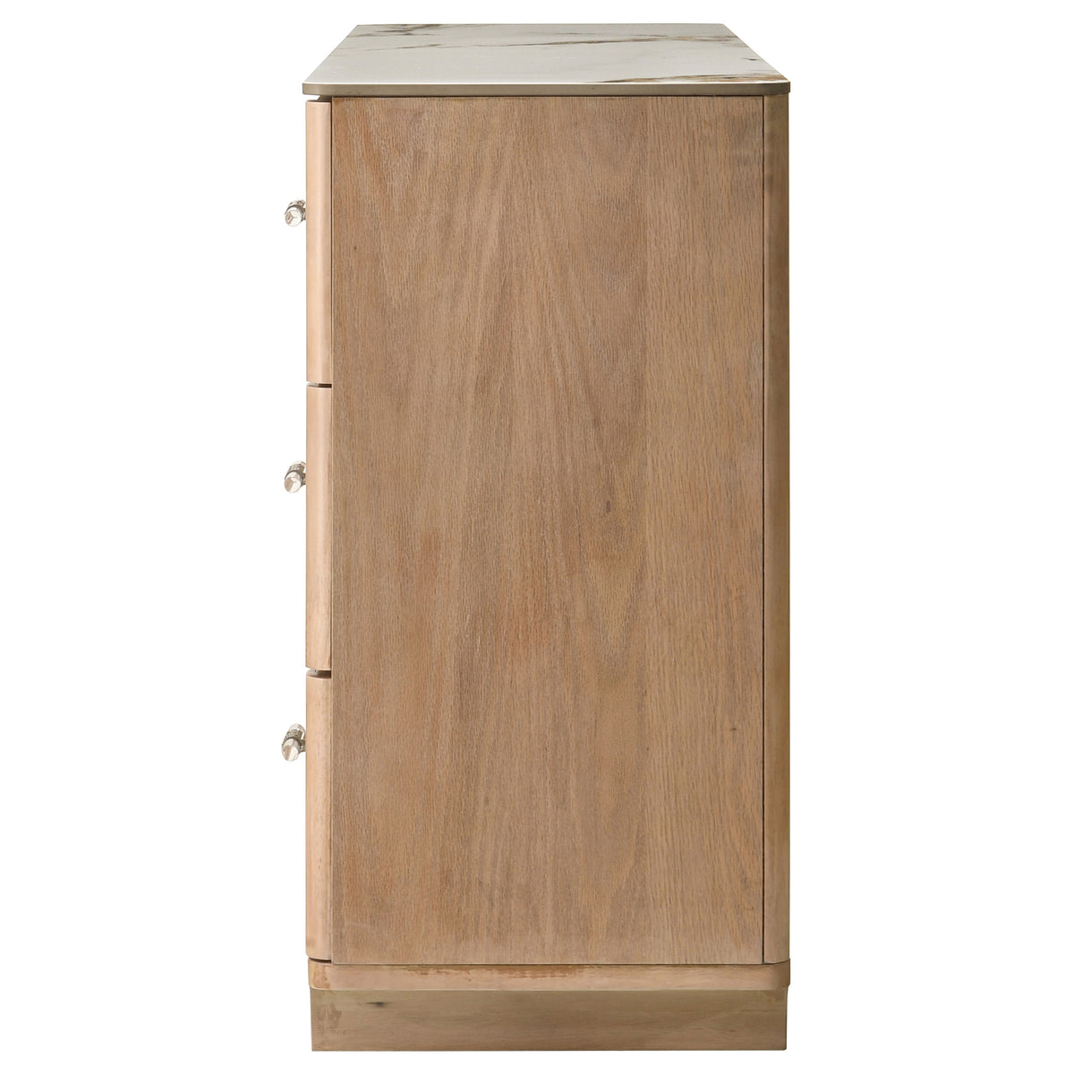Leanne 6-drawer Dresser with Sintered Stone Top Light Oak
