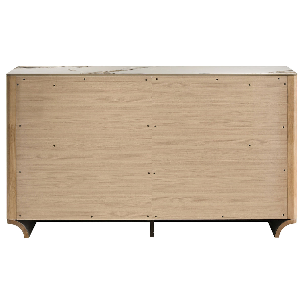 Leanne 6-drawer Dresser with Sintered Stone Top Light Oak
