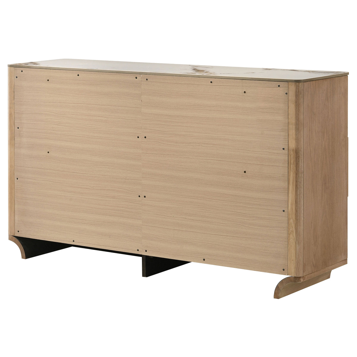 Leanne 6-drawer Dresser with Sintered Stone Top Light Oak