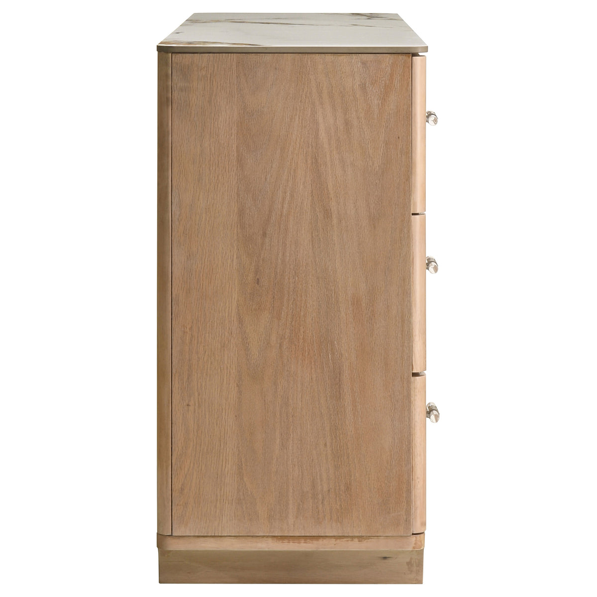 Leanne 6-drawer Dresser with Sintered Stone Top Light Oak
