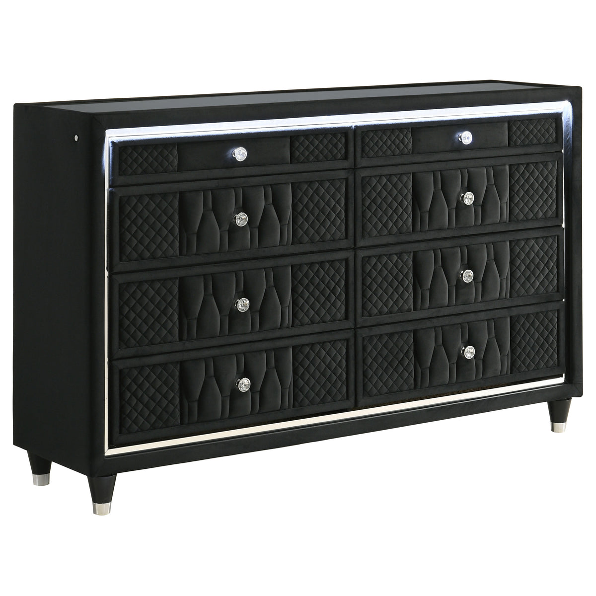 Lorient 4-piece Eastern King LED Bedroom Set Black