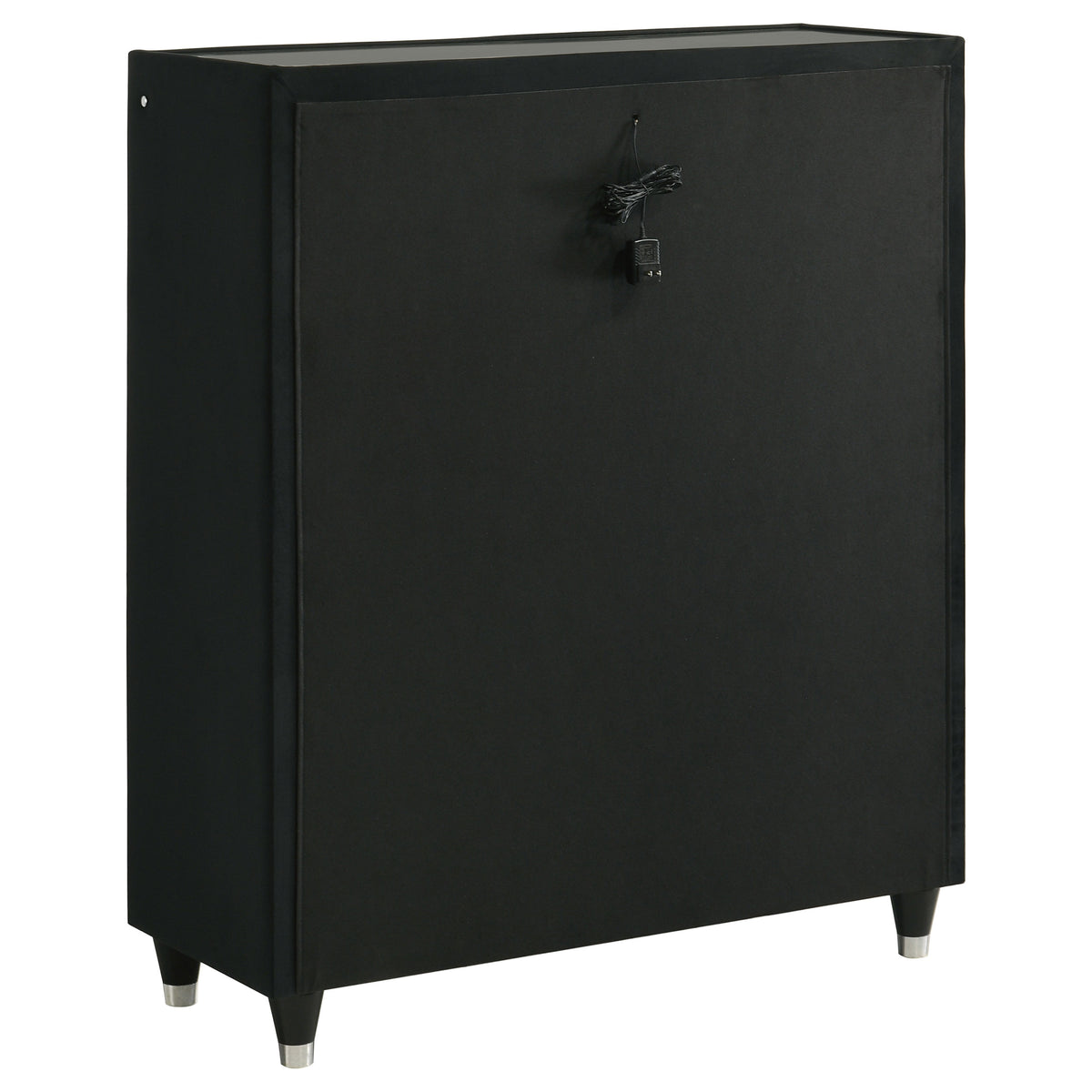 Lorient 5-piece California King LED Bedroom Set with Flame Box Dresser Black