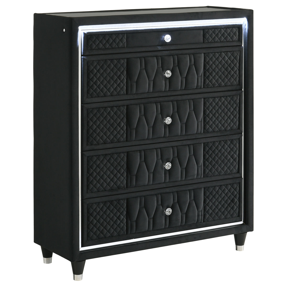 Lorient 5-piece California King LED Bedroom Set Black