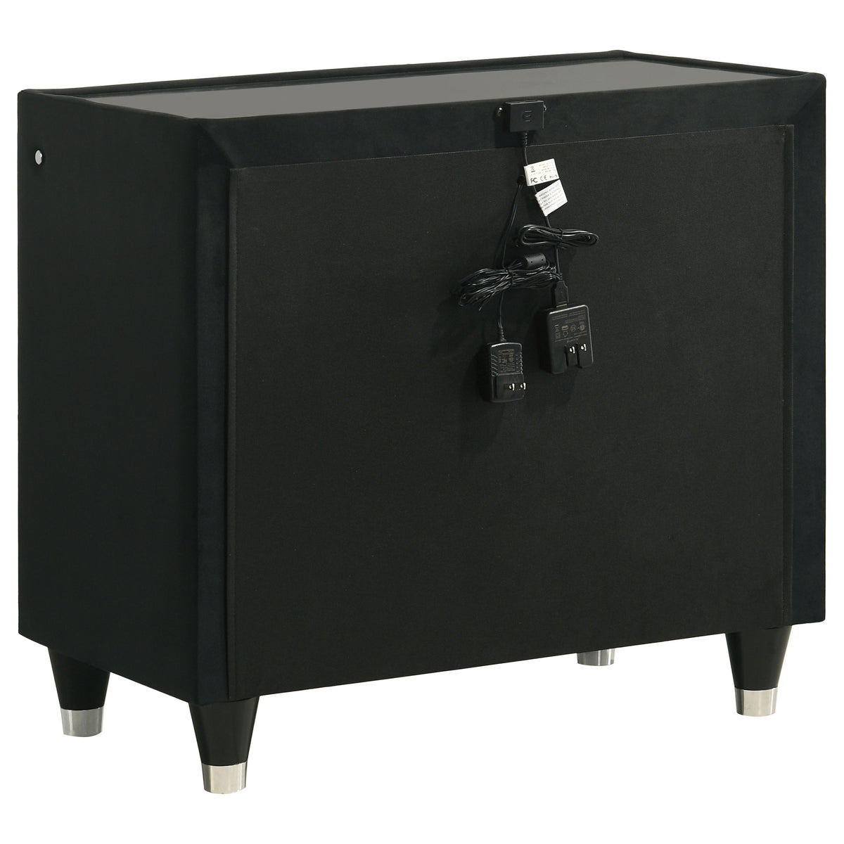 Lorient 4-piece Queen LED Bedroom Set with Flame Box Dresser Black