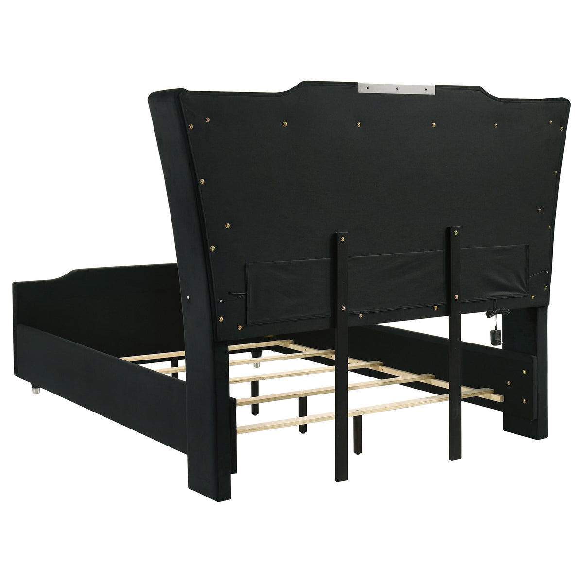 Lorient 5-piece Queen LED Bedroom Set with Flame Box Dresser Black