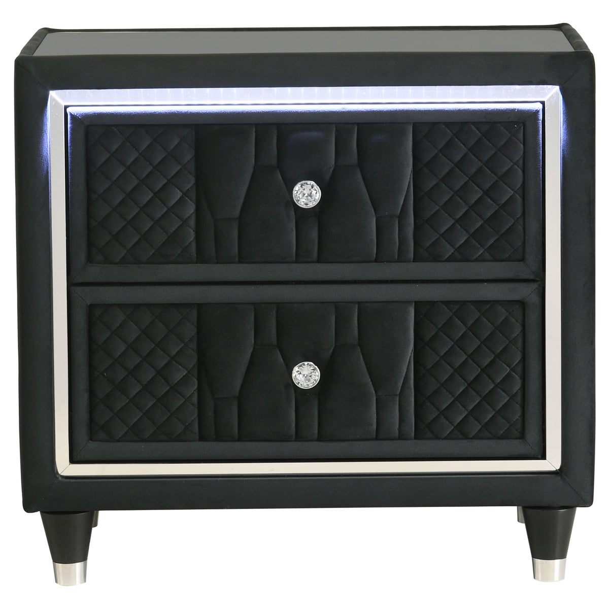 Lorient 2-drawer LED Nightstand with USB Ports Black