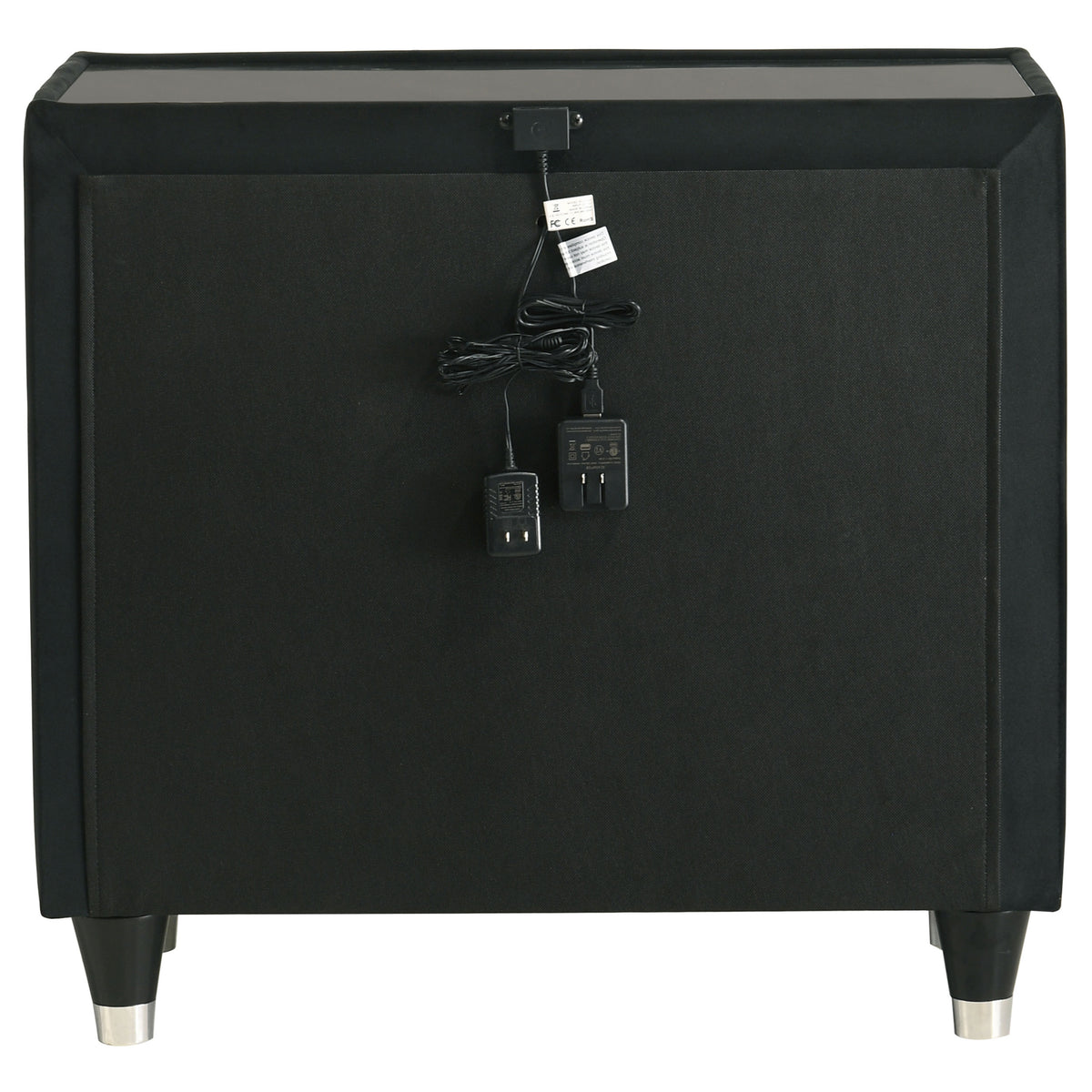 Lorient 2-drawer LED Nightstand with USB Ports Black