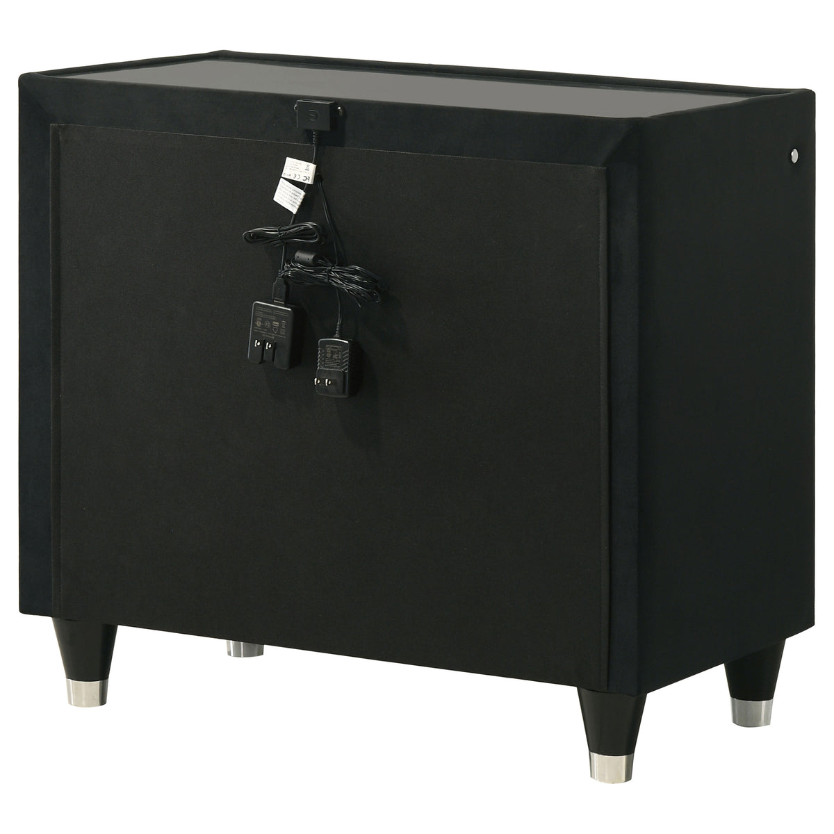 Lorient 2-drawer LED Nightstand with USB Ports Black