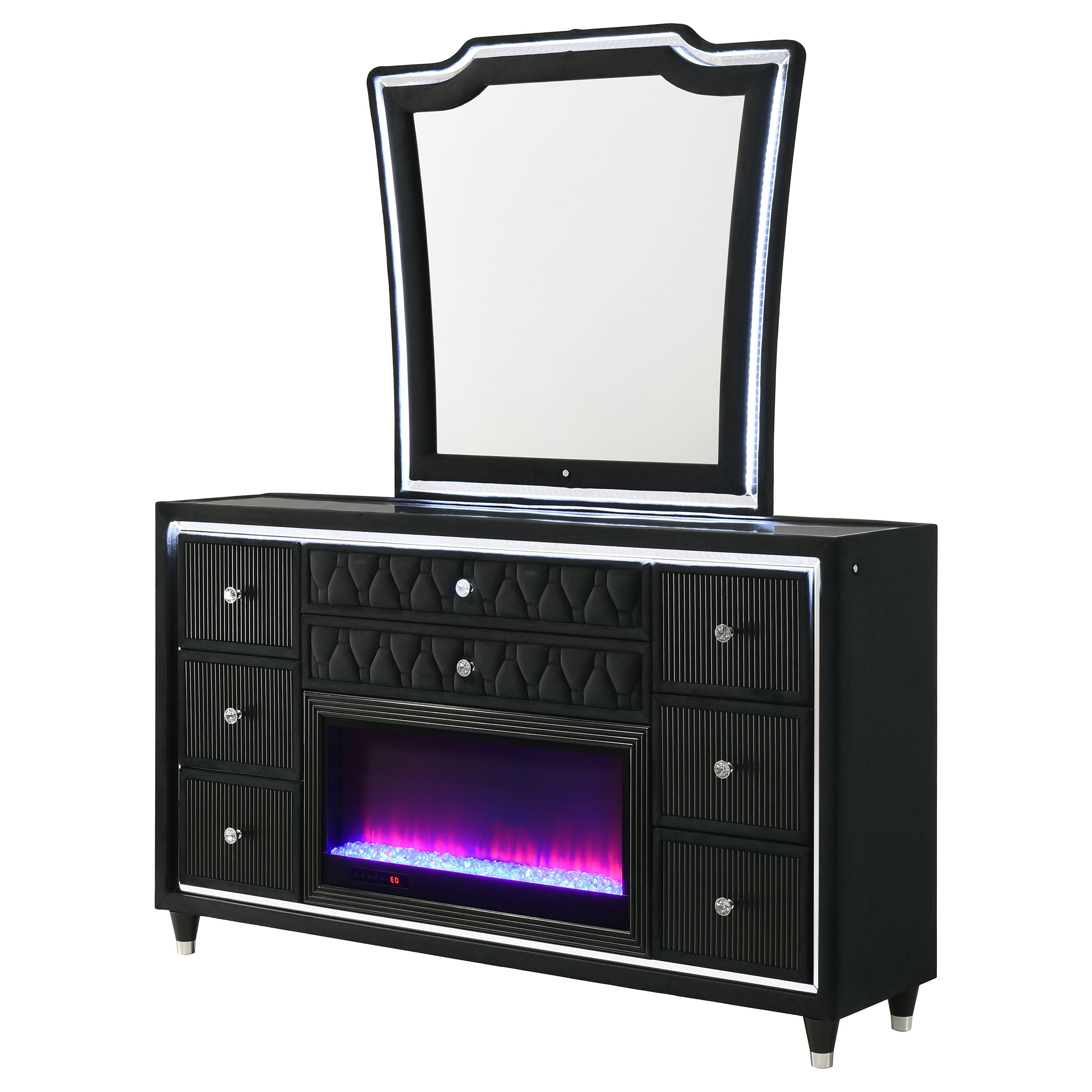 Lorient Flame Box Dresser with Mirror