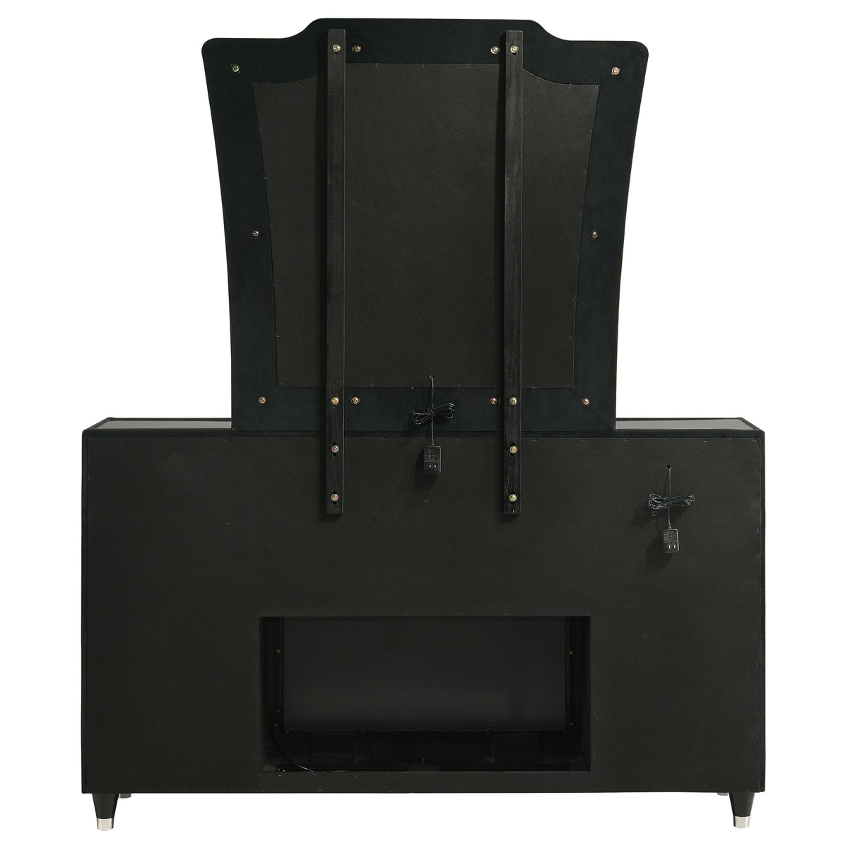 Lorient 8-drawer LED Flame Box Dresser with Mirror Black
