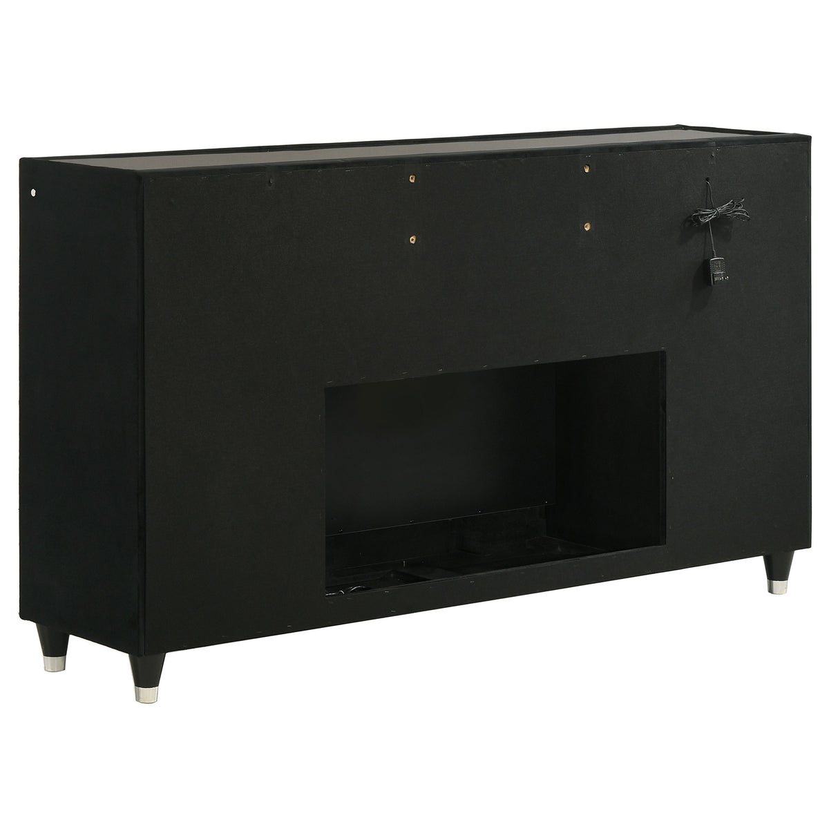 Lorient 8-drawer LED Flame Box Dresser Black