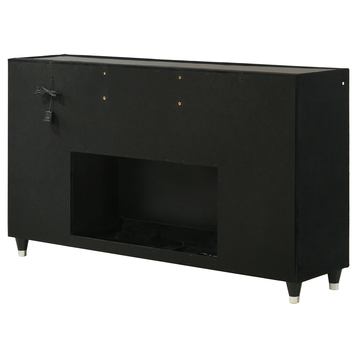 Lorient 8-drawer LED Flame Box Dresser Black