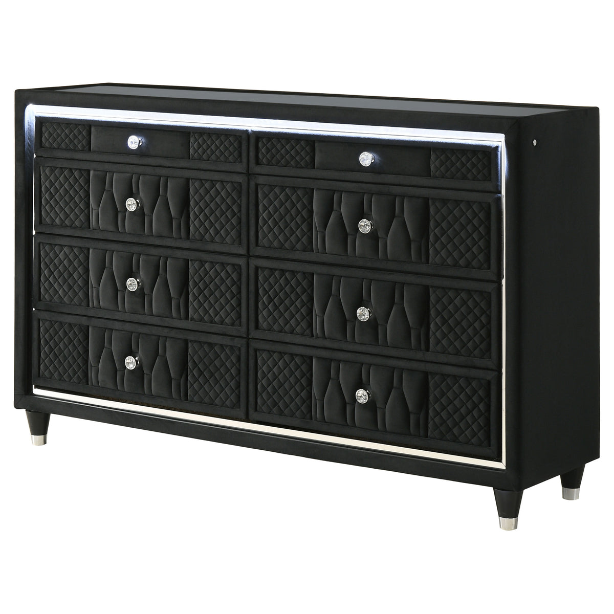 Lorient 8-drawer LED Dresser Black