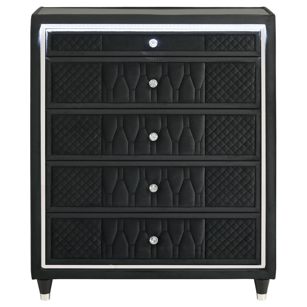 Lorient 5-drawer LED Bedroom Chest Black