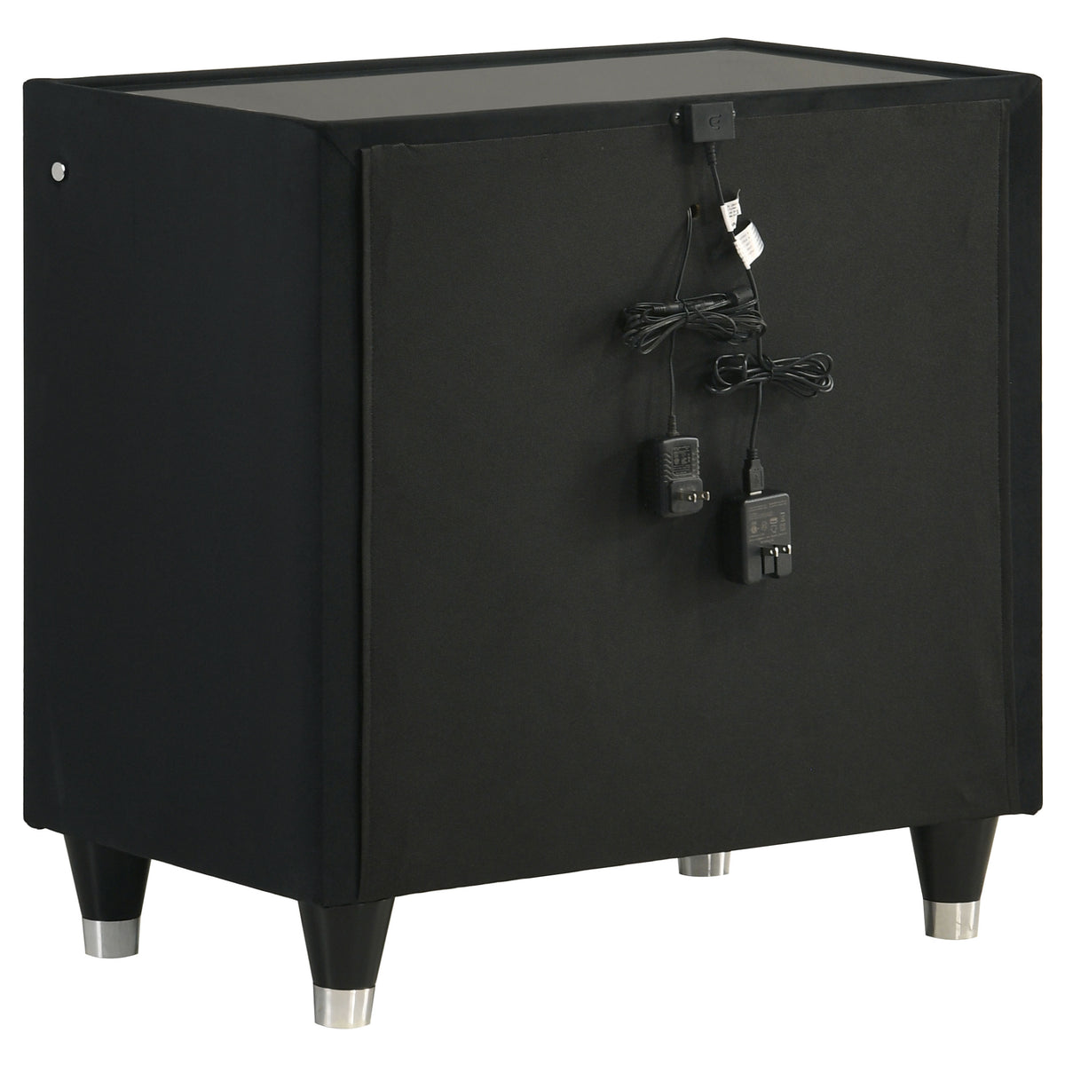Ravenne 4-piece Eastern King LED Bedroom Set Black Velvet