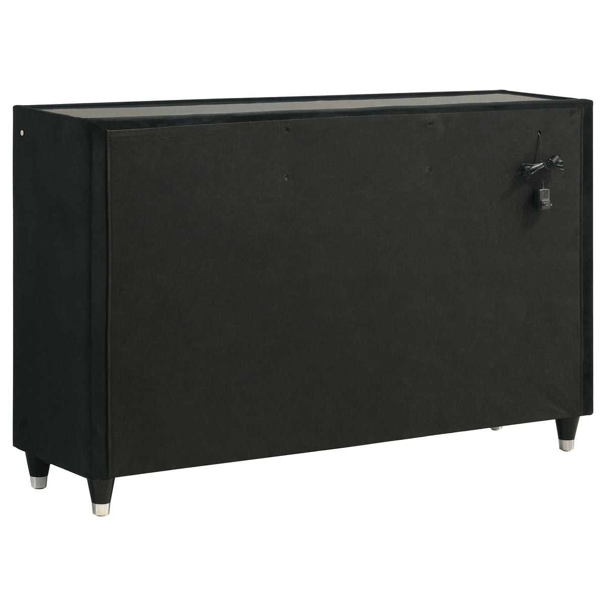 Ravenne 4-piece Eastern King LED Bedroom Set Black Velvet