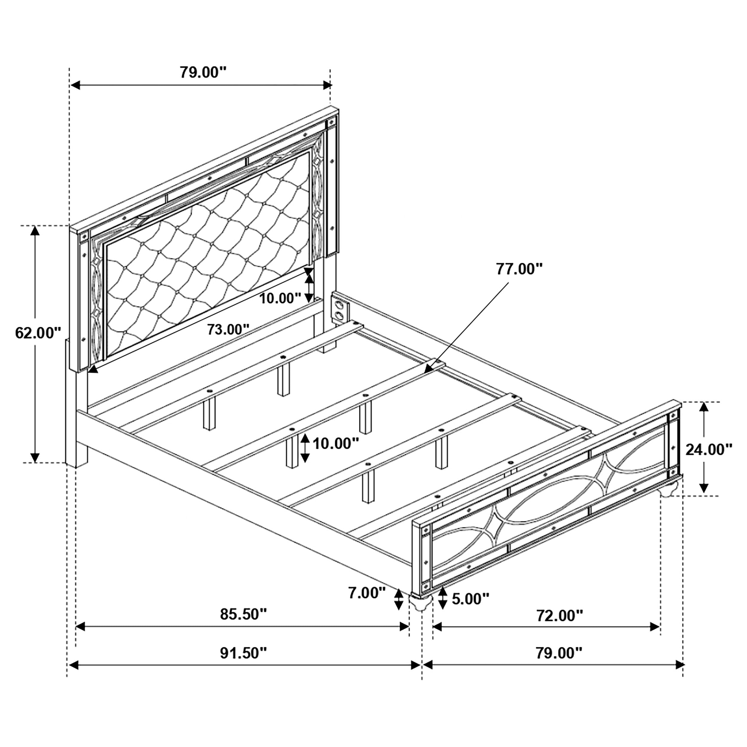 Gunnison Wood LED Panel Bed