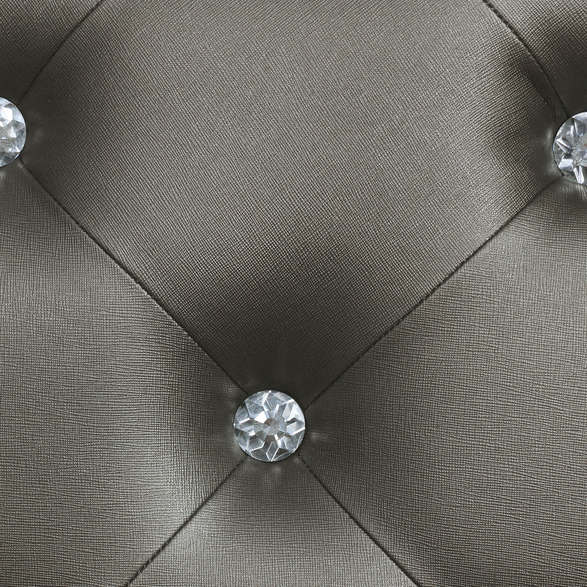 Gunnison LED Tufted Upholstered Panel Bed Queen Silver Metallic