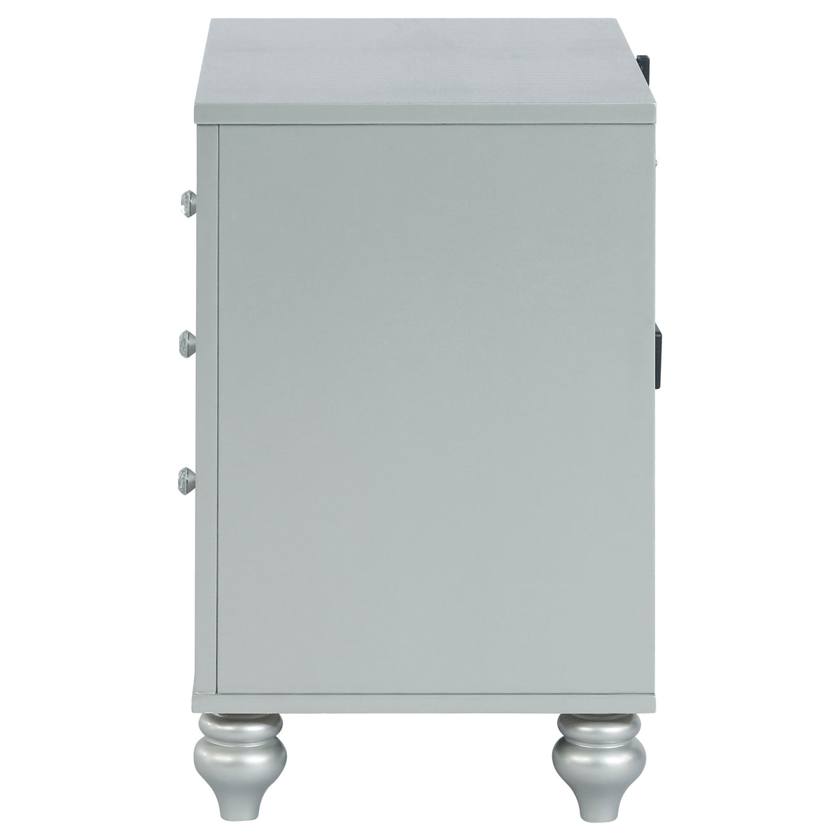 Gunnison 2-drawer Nightstand with USB Ports Silver Metallic