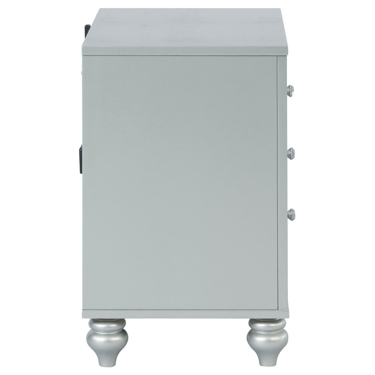 Gunnison 2-drawer Nightstand with USB Ports Silver Metallic