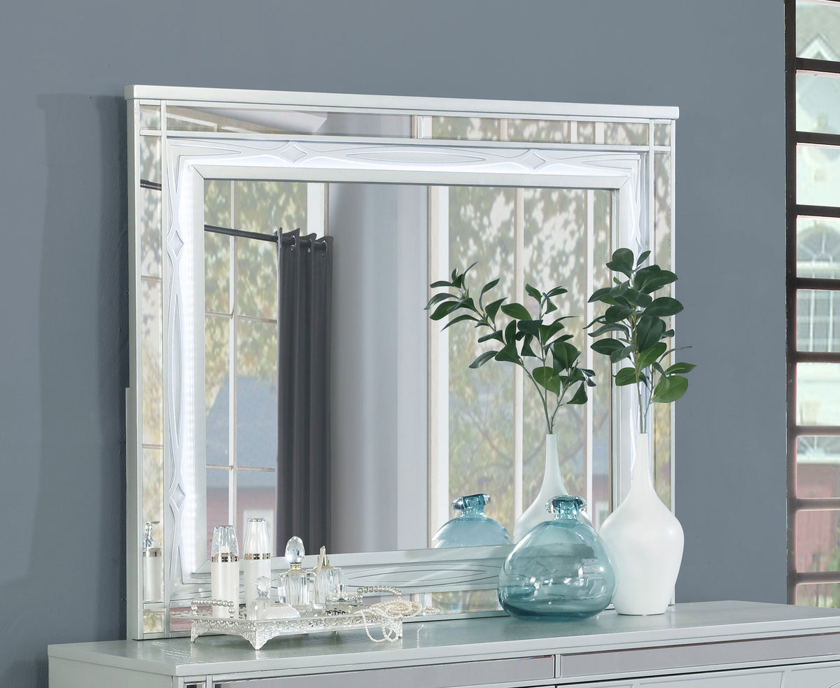Gunnison LED Dresser Mirror Silver Metallic