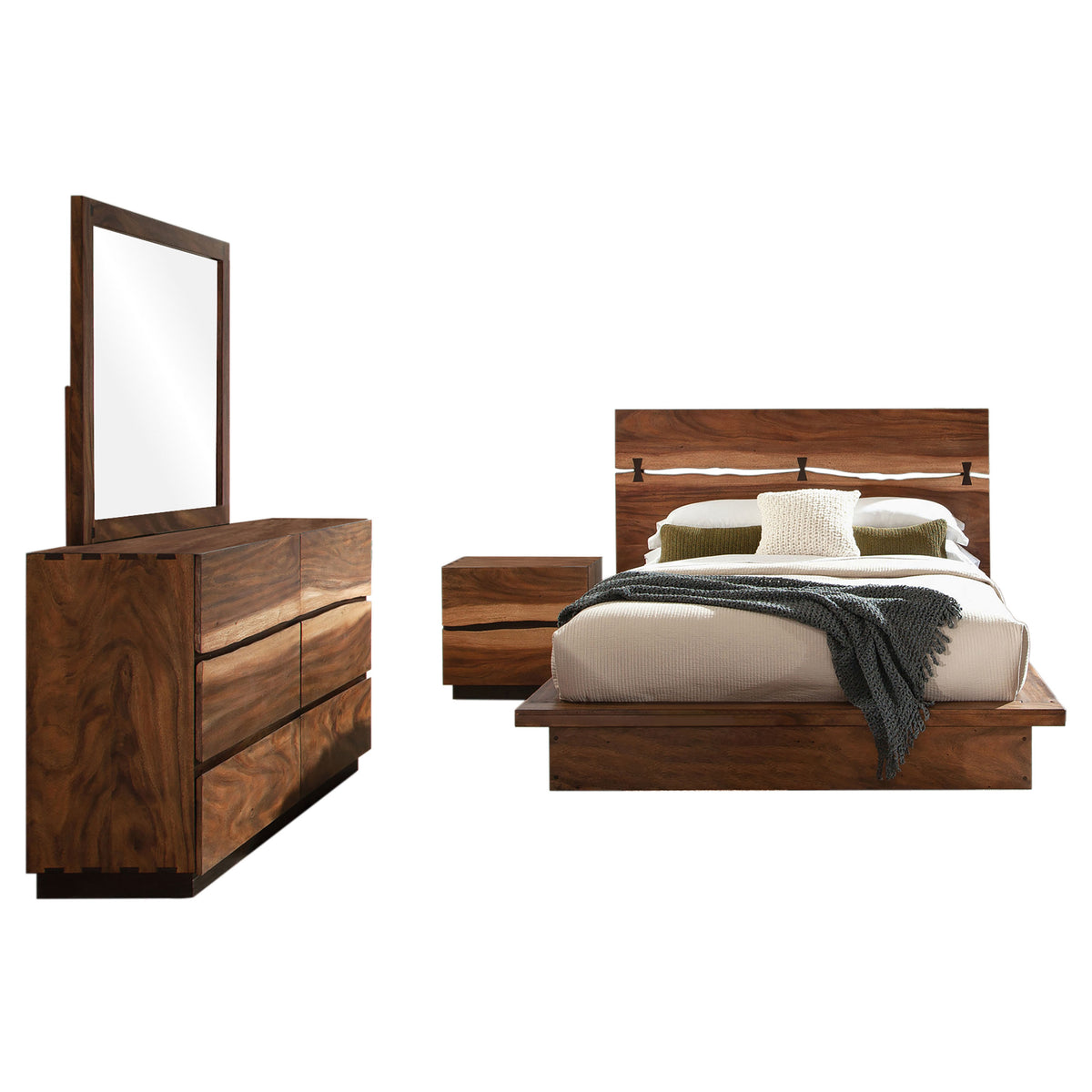 Winslow 4-piece California King Bedroom Set Smokey Walnut