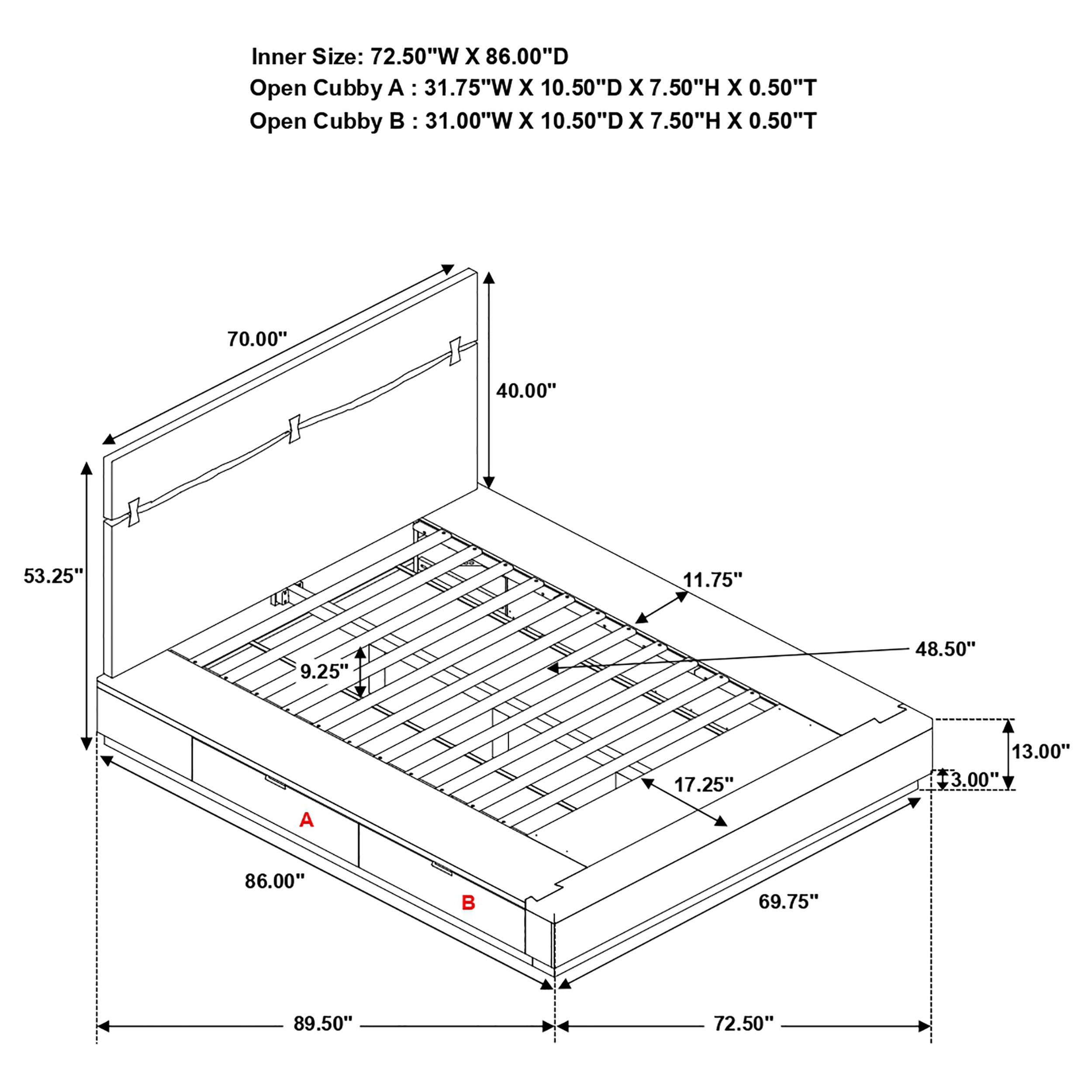 Winslow Wood Panel Storage Bed