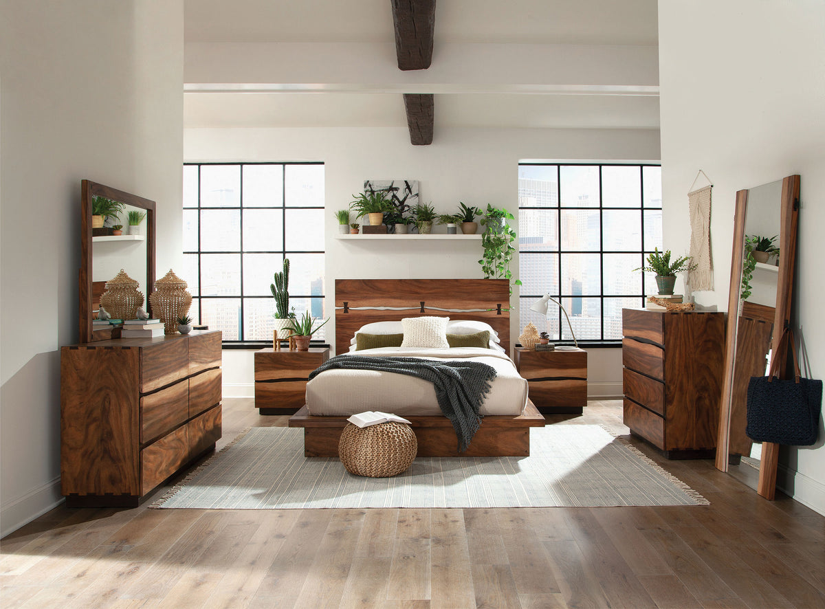 Winslow 2-drawer Nightstand with USB Ports Smokey Walnut