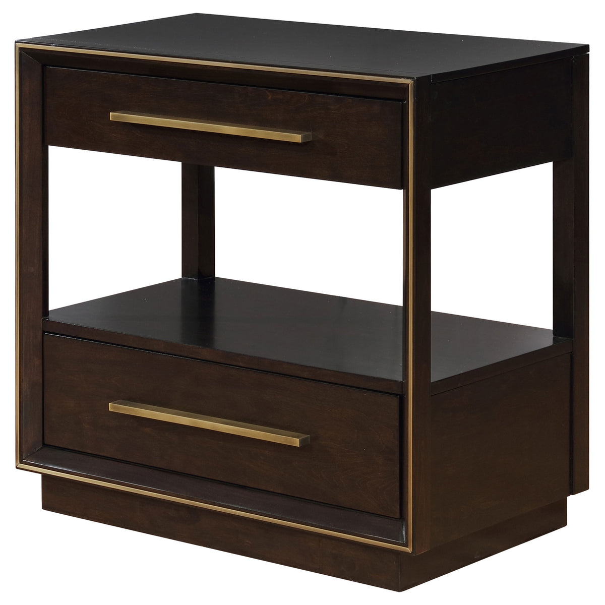 Durango 2-drawer Nightstand with USB Ports Smoked Peppercorn