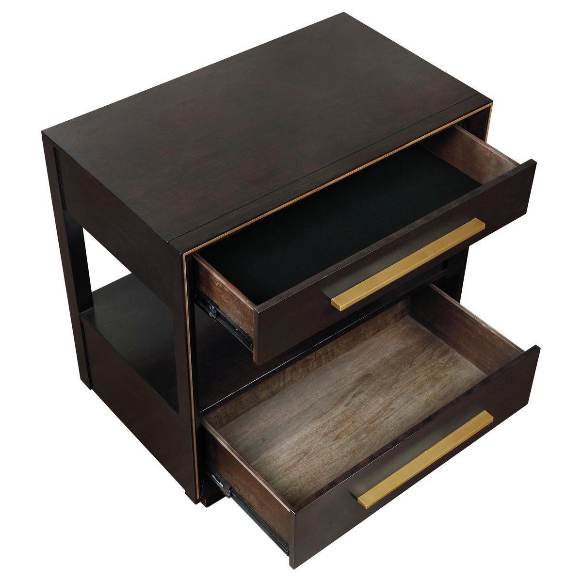 Durango 2-drawer Nightstand with USB Ports Smoked Peppercorn