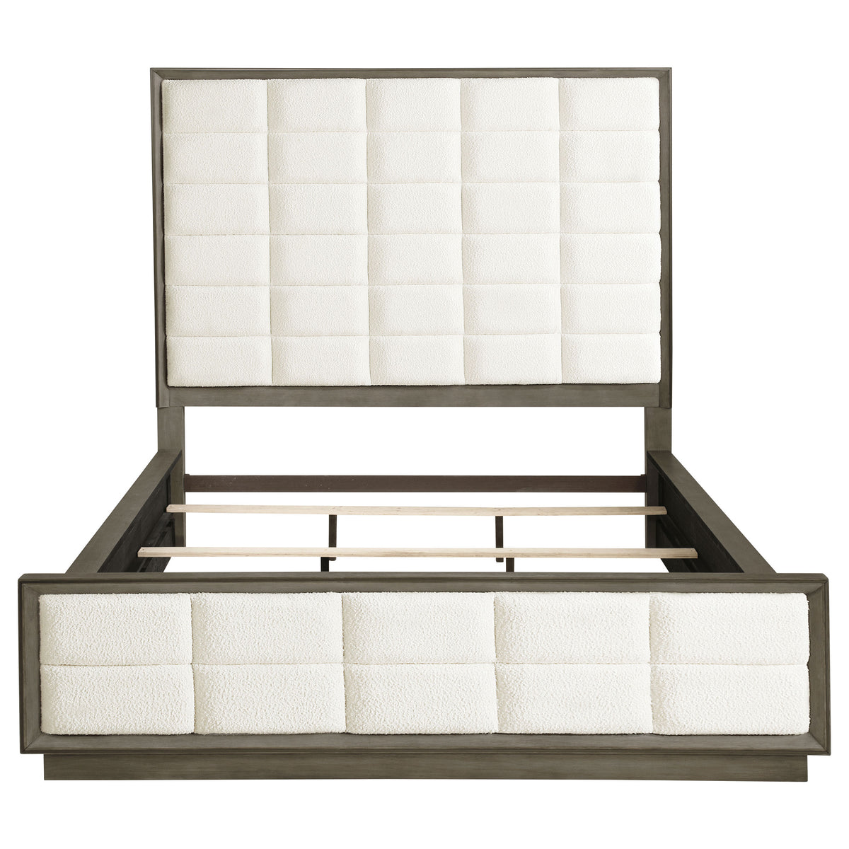Durango Upholstered Panel Bed California King Taupe Oak and Cream