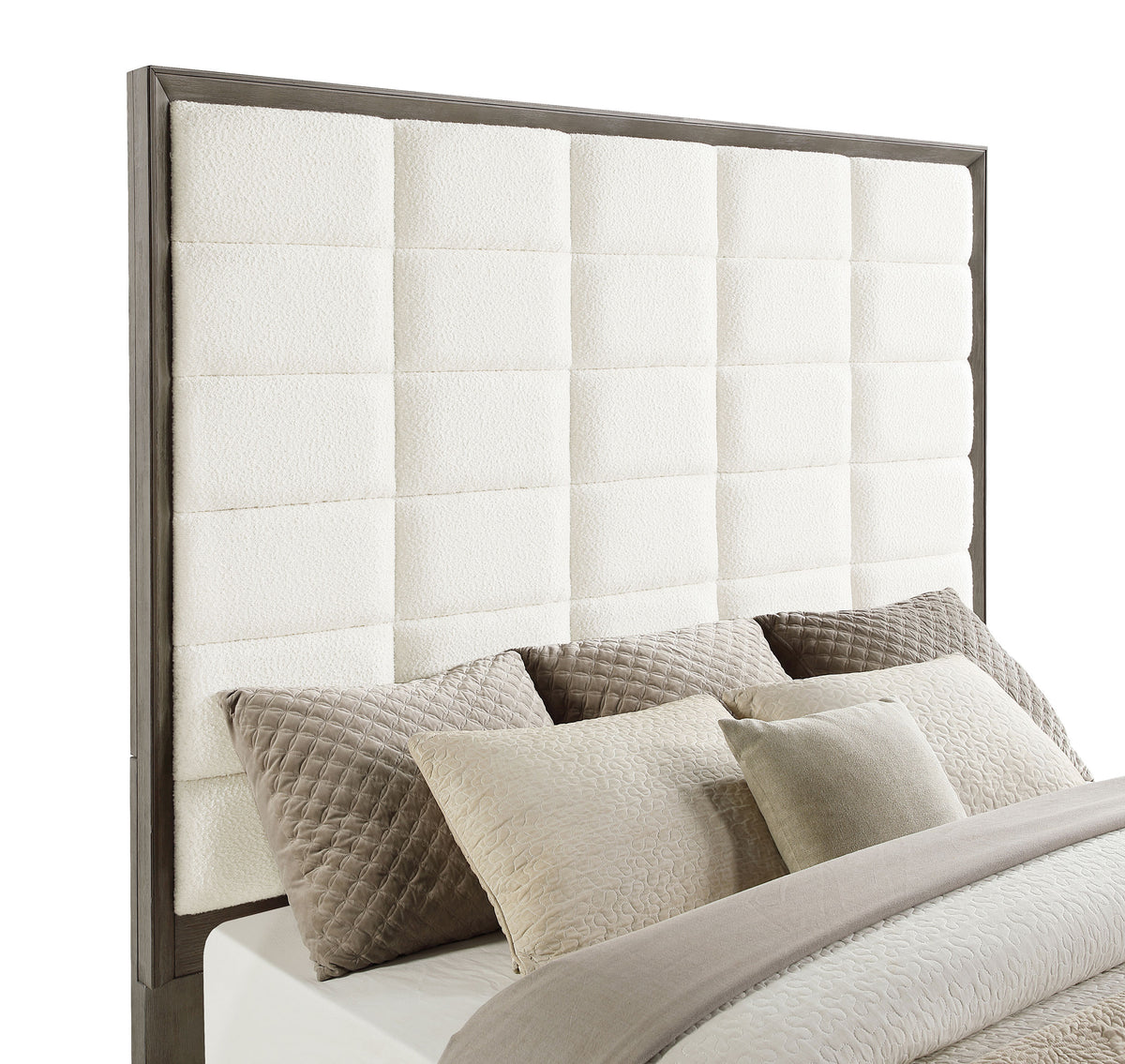 Durango Upholstered Panel Bed California King Taupe Oak and Cream