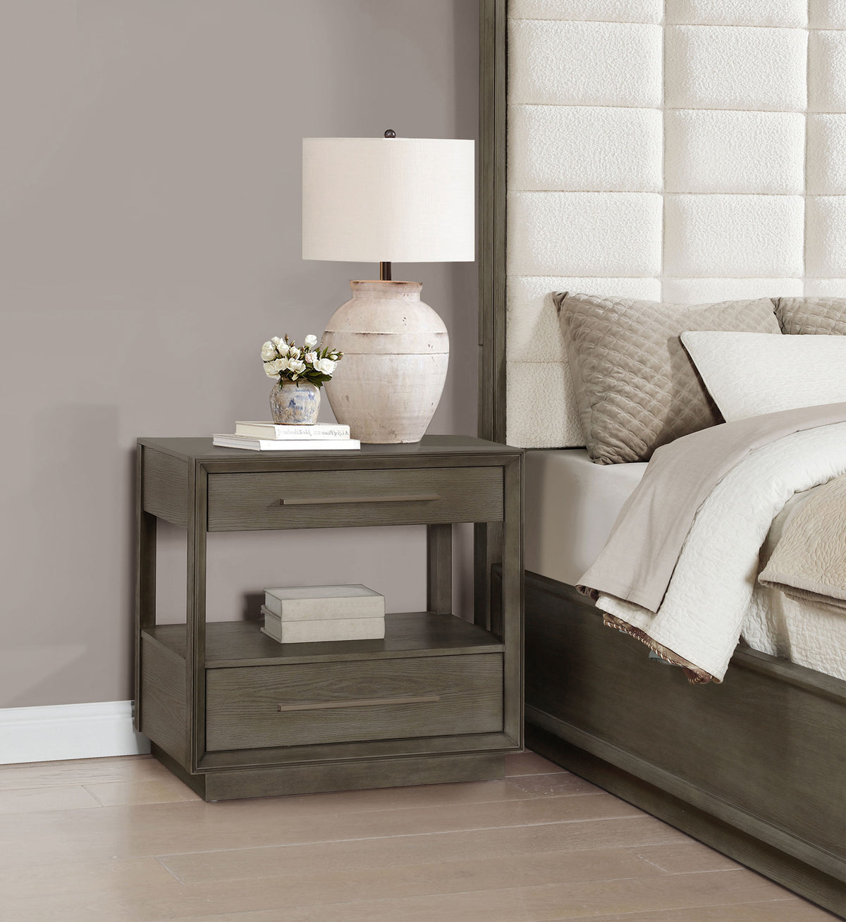 Durango 2-drawer Nightstand with USB Ports Taupe Oak