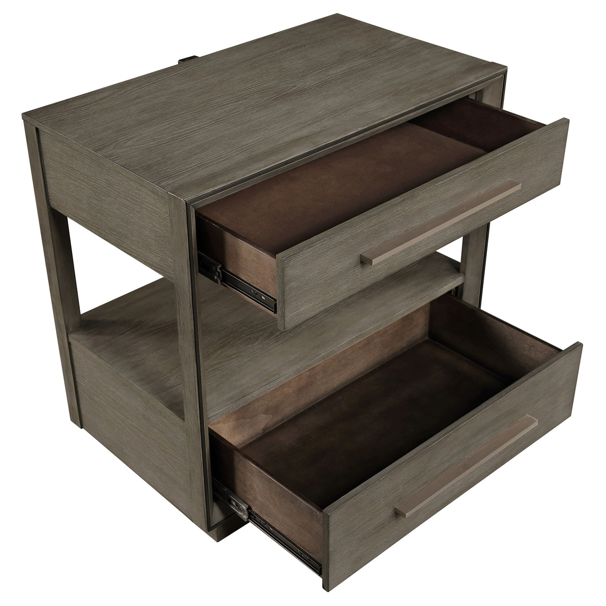 Durango 2-drawer Nightstand with USB Ports Taupe Oak