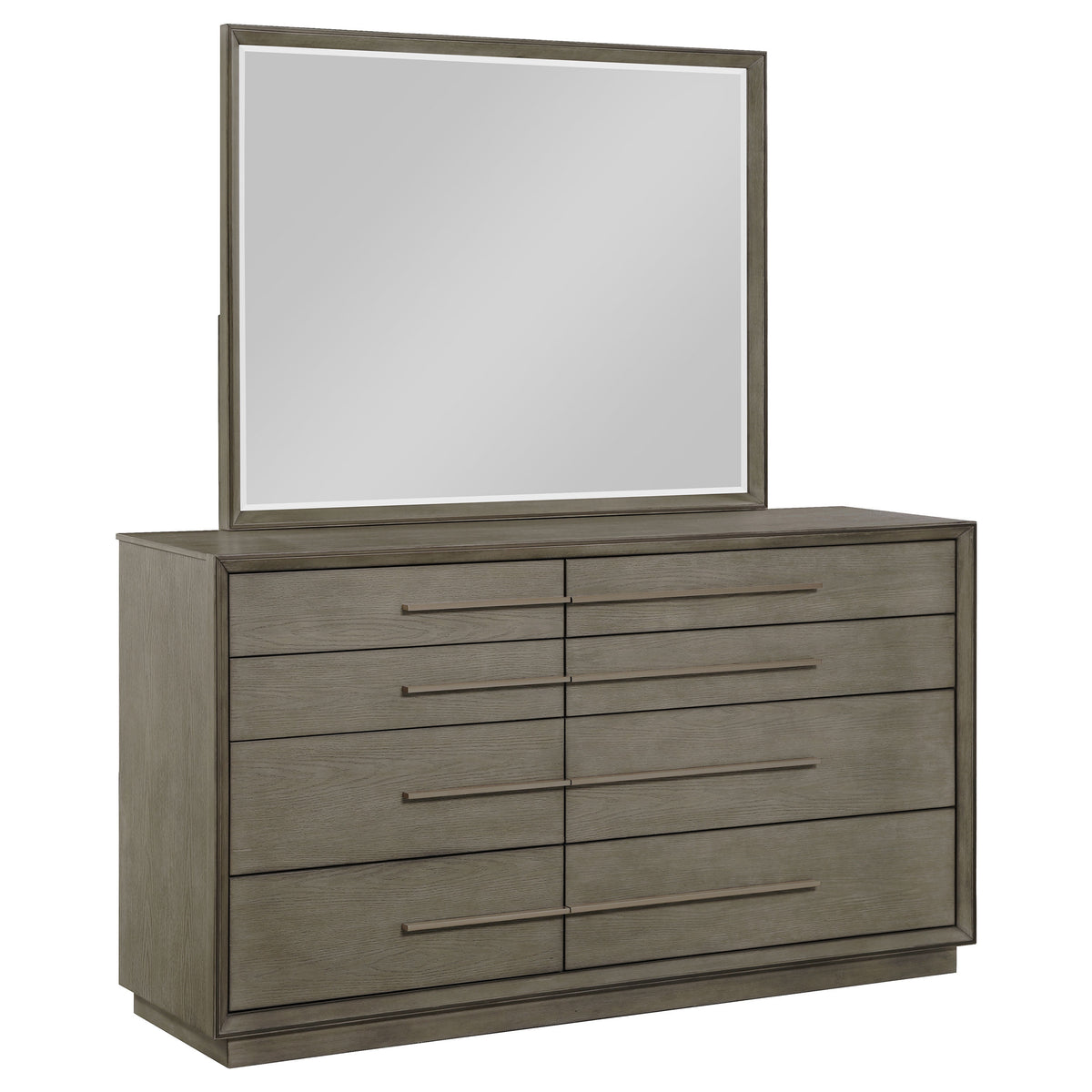 Durango 8-drawer Dresser with Mirror Taupe Oak