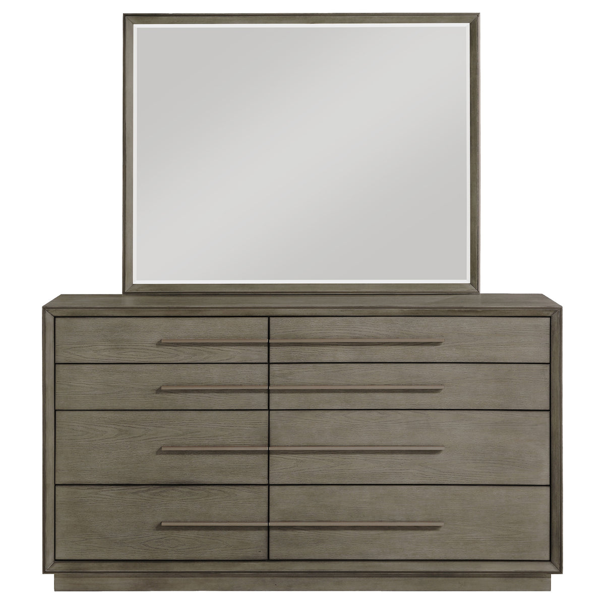 Durango 8-drawer Dresser with Mirror Taupe Oak