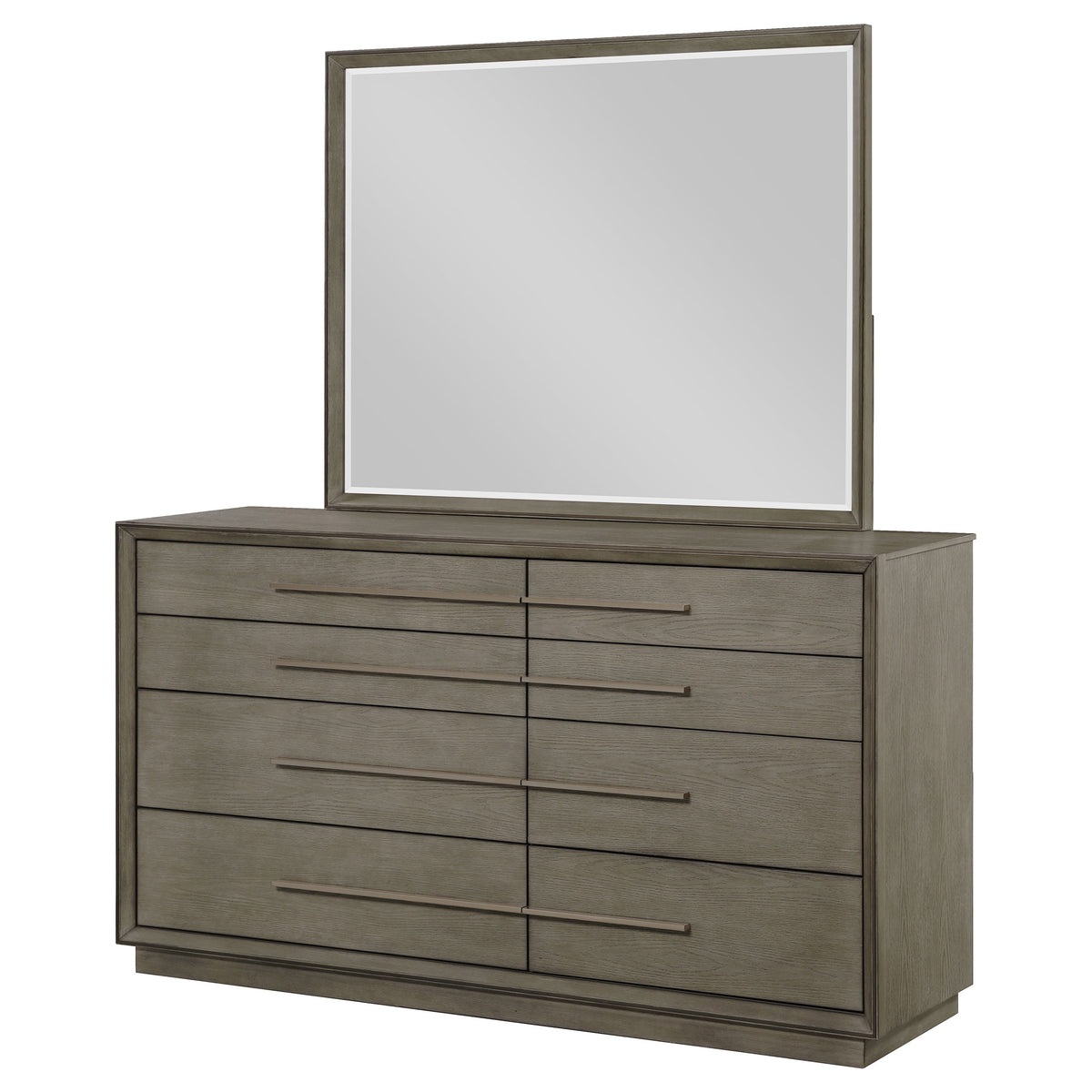Durango 8-drawer Dresser with Mirror Taupe Oak