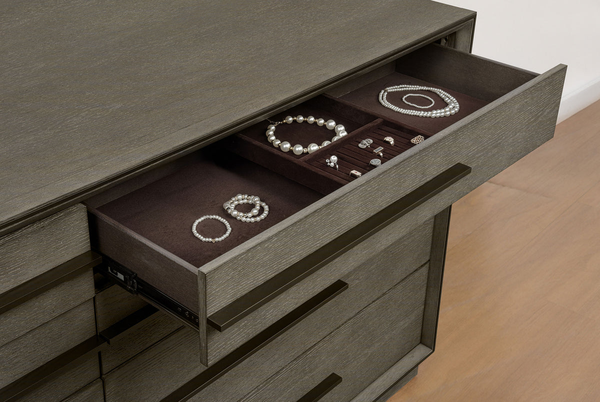 Durango 8-drawer Dresser with Mirror Taupe Oak